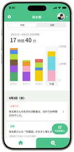 子どもの成長記録アプリ『nobii -ノビー-』グラフ画面イメージ